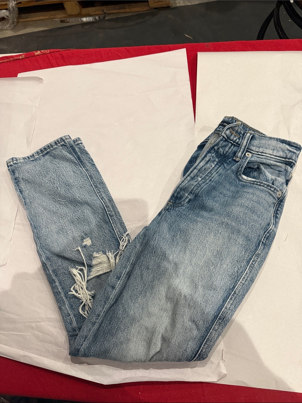 Lucky Brand Distressed Light Blue Boyfriend Jeans
